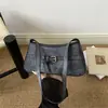 Nova Bolsa de Ombro Simples com Textura, Grande Capacidade, Cor Sólida, Design Elegante com Detalhe de Cinto de PU para Mulheres