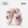 Pantuflas de algodón con lazo para otoño e invierno para mujer, estilo pareja para interior, silenciosas, forradas de felpa, cálidas, versátiles y al por mayor