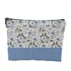 Nova Bolsa de Cosméticos de Linho Densa Impermeável com Textura de Mármore Floral Portátil para Viagem Bolsa de Lavar Bolsa para Guardar Troco e Joias