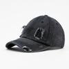 Gorra de mezclilla con agujeros para hombre, primavera y otoño, sombrero para el sol, nuevo estilo, visera curva vieja, parte superior suave, para mujer, que hace ver la cara pequeña, gorra de béisbol