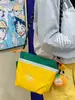 Bolso bandolera bordado de bloques de color estilo japonés, lleno de energía, inspirado en lo vintage, perfecto para estudiantes, vacaciones, compras y salidas casuales