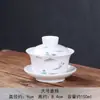 Xícara de Chá Gaiwan Conjunto de Chá Kung Fu, Cerâmica Azul e Branca Porcelana Branca Conjunto de Três Peças de Tigelas, Conjunto Completo para Preparo de Chá, Frete Grátis, Popular Online