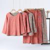 Pijama Feminino para Primavera e Outono, Novo Estilo Chinês, 100% Algodão Puro, Tecido Jacquard, Gaze Dupla Camada, Estilo Nacional, Estilo Retrô, Conjunto para Casa