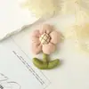 Broche de tela de baja saturación Morandi con flor pequeña, accesorio de felpa, accesorio de ropa semiacabado suave estilo coreano para DIY