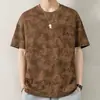 2025 Nova Camiseta Masculina de Manga Curta de Verão Gola Redonda Vestido de Verão da Moda Slim Fit Camiseta de Manga Curta Marca da Moda Roupas de Seda Gelada