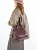 Bolso cruzado de piel suave Bolso de piel genuina para mujer Bolso Boston de piel curtida vegetal vintage Bolso de mano para transmisión en vivo Bolso de hombro 780