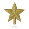 Accesorios para árbol de Navidad: estrella principal, estrella de cinco puntas, estrella de la punta del árbol, adorno de estrella para la punta del árbol con purpurina dorada, estrella de cinco puntas con purpurina dorada