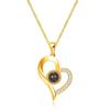 100 Idiomas Te Amo Piedra de Proyección Collar de Acero de Titanio Simple Nicho Lujo Accesible Accesorios de Gama Alta Venta Directa de Fábrica Ins