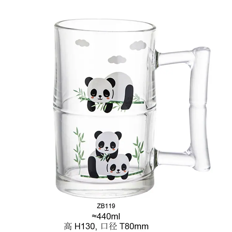 ZB119熊猫竹节把杯440ML