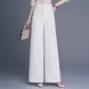 Calça Wide Leg Feminina Nova para Primavera e Outono de 2026, Cintura Alta, Solta, Emagrecimento, Cor Sólida, Simples e Versátil, Calça Reta com Caimento, Tendência