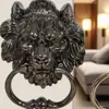 Manija de Puerta Retro Cabeza de León Estilo Chino, Aleación de Zinc Engrosada, Anillo de Tirar Dorado, Manija Decorativa para Puerta de Patio y Casa de Huéspedes