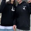 Roupa de casal suéter com capuz feminino outono e inverno 2024 novo coreano bf solto marca de moda estudante casaco versátil top