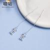 Pendientes de estrella pentagrama de plata Xigu E0167 S925 para mujer, elegantes pendientes de bola de Corea del Sur