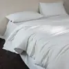 Conjunto de capa de edredom e fronha em gaze de algodão 100% de dupla camada, 80 fios, estilo casual, antibacteriano grau 10A, roupa de cama de algodão puro macia para dormitório