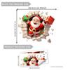 B15508 Elementos de Natal Papai Noel Quebrando a Parede Adesivos de Parede Quarto de Crianças Decoração de Feriado para Casa Adesivos de Parede Autoadesivos