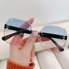 Nueva Llegada Gafas de Sol sin Montura para Mujer Estilo Coreano Ins Sesión de Fotos Callejera Populares en Línea Gafas de Sol de Moda Adelgazantes para Cara Grande Gafas Anti-UV
