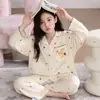Pijama Novo para Meninas 2026, Algodão Puro, Estilo Primavera e Outono, Roupa de Casa Infantil para Meninas, Conjunto Doce de Manga Longa, Pode Ser Usado Fora