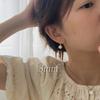Pendientes Estilo Estrella Mismo Estilo Cuentas Shijia Bei Pendientes de Perla de Imitación Plata de Ley Pendientes para Mujer Lujo Ligero Retro Elegante Estilo Francés Pendientes para Mujer