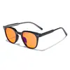Óculos com Bloqueio de Luz Azul 99% com Lentes de PC Laranja, Revestimento Antirreflexo Ar, Hastes de Encaixe, Óculos Planos Transfronteiriços com Rebites, Armação Tr