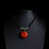 Colar Pingente Pedra Ágata Imitação Moda Zen Retrô Corrente Clavícula Estilo Casal Simples Estilo Étnico Corrente de Corda Preta Corrente de Suéter
