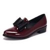 Sapatos Pequenos de Couro Estilo Britânico para Mulheres Bico Fino Plano Cor Sólida Laço Salto Baixo Sapatos de Trabalho para Mulheres Venda Direta da Fábrica