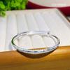 Pulsera Fu de plata esterlina 9999 para mujer, sólida, de empujar y jalar, estilo antiguo, para suegra, regalo de vacaciones