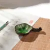 Plato de tinta de cerámica Lanzhai Mariposa Pequeño soporte para bolígrafos Charco de tinta Tinta para caligrafía Plato de agua con tinta Soporte para pinceles Bandeja de tinta Cartucho de tinta Lavado de bolígrafos Piedra de entintar