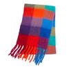 Bufanda de trenza grande para mujer, otoño e invierno, color barba gruesa, bufanda de cuatro cuadros, chal grande de doble cara engrosado, bufanda al por mayor mahaired