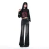 Jeans acampanados lavados estilo retro americano para mujer, de alta costura, corte ajustado, elegantes y versátiles pantalones de campana.