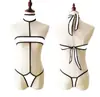 Ropa interior sexy para mujer europea y americana, traje de baño, bragas, sujetador sexy para mujer, perspectiva, traje de baño bikini de una pieza
