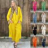 Primavera/Verano 2026 Ropa de Mujer Transfronteriza Amazon Talla Grande Camisa Holgada Pantalones Largos de Cintura Alta Conjunto de Dos Piezas para el Trabajo