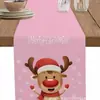 Venta Caliente Transfronteriza Mantel con Estampado de Muñeco de Nieve y Reno Navideño Mantel Individual de Lino para Mesa de Comedor del Hogar de Invierno Decoración Festiva
