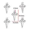 DIY Aleación de Goteo de Aceite Estilo Gótico Retro Colgante de Corazón con Alas Cruz Colgante para Pulsera Llavero W644