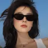 Gafas de Sol de Nuevo Estilo con Protección Solar, Gafas de Sol de Marco Cuadrado Cat-Eye de Alta Gama Europeas y Americanas, Gafas de Sol de Chica Popular Asiática, Envío Gratis L