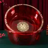 Un par de palanganas rojas para la dote de la novia, lavamanos como regalo de boda para la novia, palanganas de plástico con el carácter "feliz" para la dote de la novia, artículos de boda