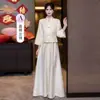 Emagrecedor Estilo Nacional Manga Longa Cetim Grupo de Irmãs Vestido Formal Vestido de Madrinha Chinês Novo Estilo Casamento Primavera Outono Cor Champagne