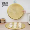 Tapete Pendurado Espesso de Dupla Face para Dumplings Bordas de Metal Ferro Forjado Tapete para Dumplings Doméstico Tampa de Bambu Verde