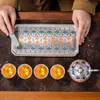 Juego de Té Dunhuang Xishi de Plata Dorada, Una Tetera, Cuatro Tazas, Tetera, Taza de Té, Juego de Té, Regalo para Otros, Regalo de Patrimonio Cultural Inmaterial