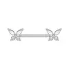 Anillos para Pezón Europeos y Americanos Transfronterizos de Acero Inoxidable 316L con Diseño de Goteo de Aceite, Barras Rectas con Forma de Corazón y Mariposa para Piercing Corporal
