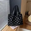 Novedades Otoño/Invierno Bolso Grande de Hombro Único Transfronterizo Casual Popular Bolso de Mujer Textura de Terciopelo de Lunares Bolso de Hombro