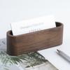 [Ventas directas de fábrica] tarjetero de tronco de nogal negro, caja para tarjetas de presentación, caja para guardar tarjetas, soporte para notas de oficina