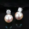 Set de Pendientes y Collar de Perlas Estilo Princesa Diana de Lujo Ligero, Joyería de Perlas de Agua Dulce Natural y Circonita, Gama Alta y Versátil para el Trabajo