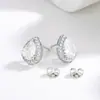 Aliexpress Amazon 2025 Pendientes de Moda Versátiles Pendientes Brillantes Forma de Gota de Agua Pera Pendientes de Ocho Corazones y Ocho Flechas para Mujeres