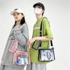 Bolsa transversal de PVC da Amazon transfronteiriça Bolsa feminina de gelatina transparente Bolsa transversal de ombro transparente de PVC na moda estilo Hong Kong para homens
