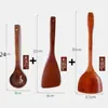 Espátula de Madera de Azufaifo Ácido Espátula para Sartén Antiadherente Espátula para Saltear Madera Maciza Espátula de Cocina para el Hogar Espátula con Mango Largo Olla