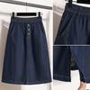 Marca Descuento Ropa de Verano para Mujer Talla Grande Elástica Cintura Alta Stretch Falda de Mezclilla para Mujer Gordo mm Look Adelgazante Suelto Falda Línea A