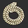 Hip-Hop Europeo y Americano Transfronterizo Collar Cubano Brillante de Oro de 14K Joyería de Moda de Alta Calidad para Hombres Collar Personalizado Personalización
