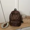 Mochila Transversal Versátil Unissex Estilosa Grande Capacidade Estampa de Leopardo Nova Outono 2026 para Estudantes Universitários