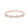 Zhen Rong deseo Anillo de Plata de Ley 925 Chapado en Oro de 14K 4 Diamantes Pequeños Rotos Delicado Pequeño Fresco Joyería de Anillo Europea y Americana