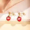 Nuevos Pendientes Joyería Serie Navideña Alto Sentido Joker Atmósfera Decorativa Pendientes de Acero Inoxidable Pendientes Clip para Orejas Pendientes al por Mayor